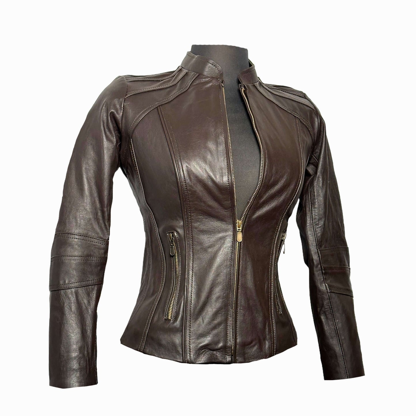 Chamarra de Piel Para Mujer “Karla” –  Con Varillas Ergonómicas